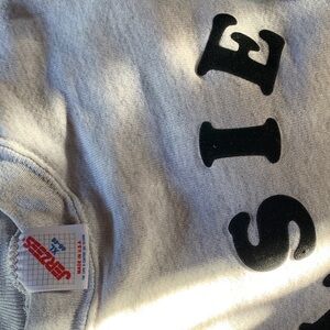 Jerzees Gray Sweatshirt with Black Lettering